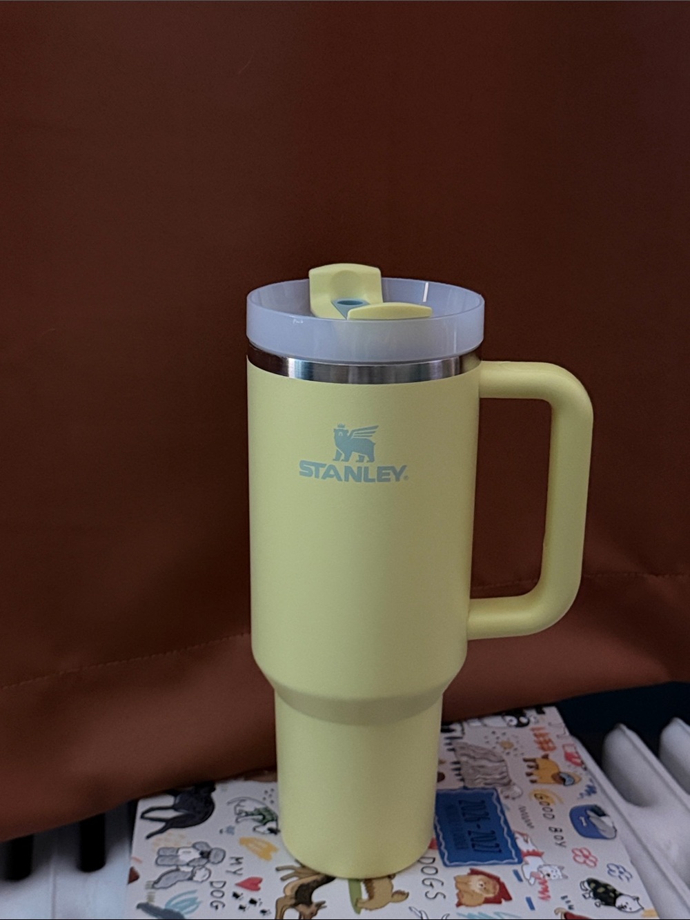 Stanley 40oz Pale Yellow Travel Mug with Handle